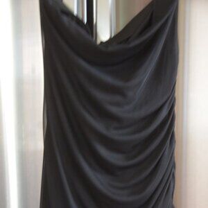 Le CHATEAU  Black Strapless Side Ruffle Maxi Dress